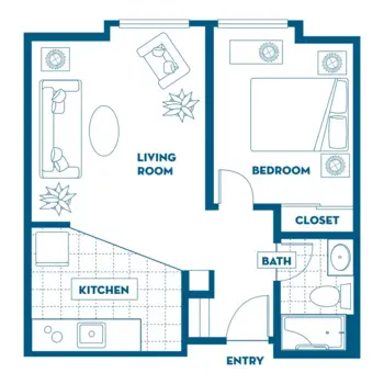 Floorplan of Washington Oakes, Assisted Living, Everett, WA 2