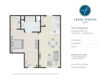 Floorplan of Arbor Terrace Fulton, Assisted Living, Fulton, MD 5