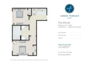 Floorplan of Arbor Terrace Fulton, Assisted Living, Fulton, MD 6