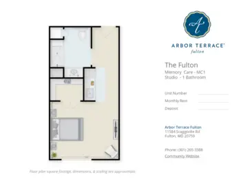 Floorplan of Arbor Terrace Fulton, Assisted Living, Fulton, MD 7