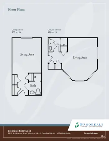 Floorplan of Brookdale Robinwood, Assisted Living, Gastonia, NC 2
