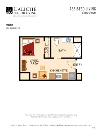 Floorplan of Caliche Senior Living, Assisted Living, Casa Grande, AZ 1
