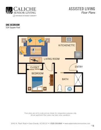 Floorplan of Caliche Senior Living, Assisted Living, Casa Grande, AZ 3
