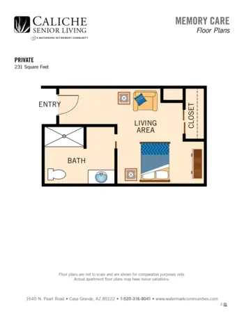 Floorplan of Caliche Senior Living, Assisted Living, Casa Grande, AZ 4