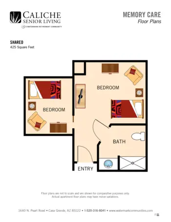 Floorplan of Caliche Senior Living, Assisted Living, Casa Grande, AZ 5