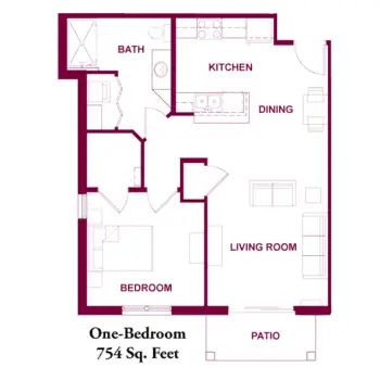 Floorplan of Celebre Place, Assisted Living, Kenosha, WI 1