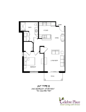 Floorplan of Celebre Place, Assisted Living, Kenosha, WI 5