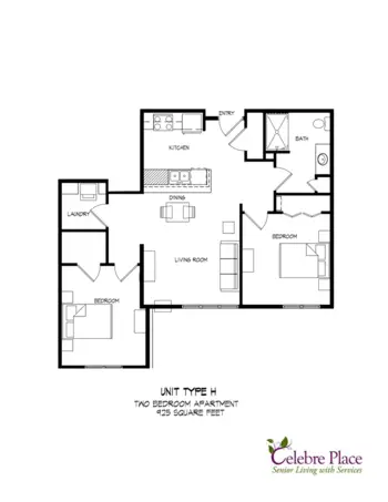 Floorplan of Celebre Place, Assisted Living, Kenosha, WI 6