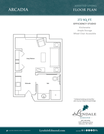 Floorplan of Lyndale - Edmond, Assisted Living, Edmond, OK 1