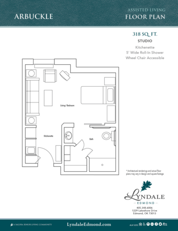 Floorplan of Lyndale - Edmond, Assisted Living, Edmond, OK 2