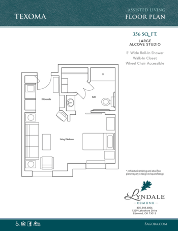 Floorplan of Lyndale - Edmond, Assisted Living, Edmond, OK 5