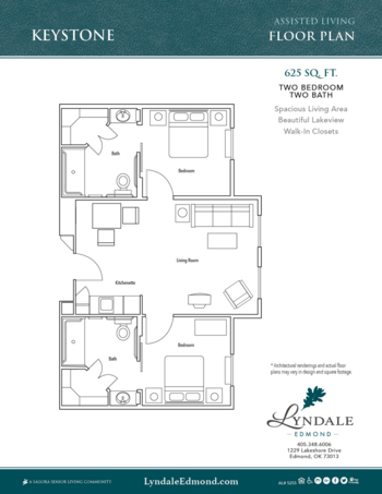 Floorplan of Lyndale - Edmond, Assisted Living, Edmond, OK 9