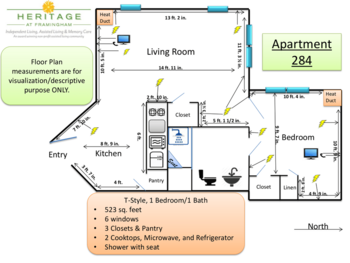 Floorplan of Mary Ann Morse at Heritage, Assisted Living, Framingham, MA 3