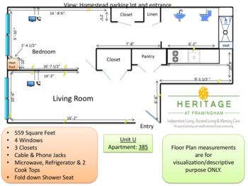 Floorplan of Mary Ann Morse at Heritage, Assisted Living, Framingham, MA 6