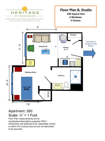 Floorplan of Mary Ann Morse at Heritage, Assisted Living, Framingham, MA 7
