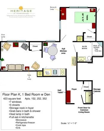 Floorplan of Mary Ann Morse at Heritage, Assisted Living, Framingham, MA 9