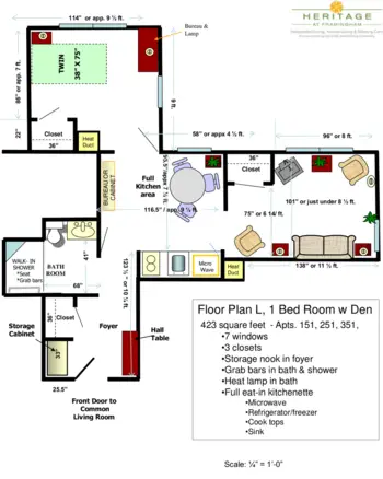 Floorplan of Mary Ann Morse at Heritage, Assisted Living, Framingham, MA 10