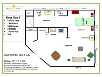 Floorplan of Mary Ann Morse at Heritage, Assisted Living, Framingham, MA 12