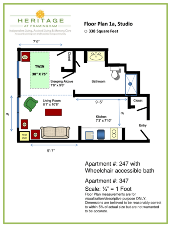 Floorplan of Mary Ann Morse at Heritage, Assisted Living, Framingham, MA 18