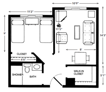 Floorplan of Meadow Woods, Assisted Living, Memory Care, Bloomington, MN 1