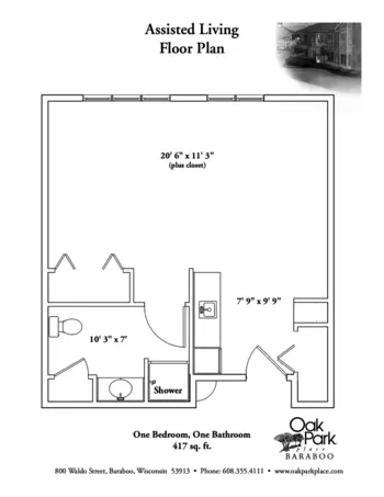 Floorplan of Oak Park Place Baraboo, Assisted Living, Memory Care, Baraboo, WI 1