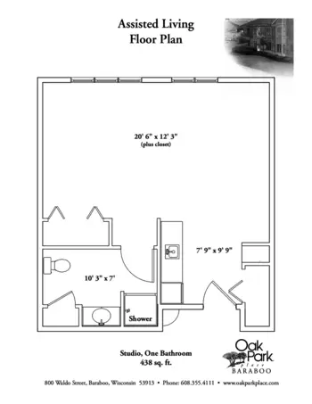 Floorplan of Oak Park Place Baraboo, Assisted Living, Memory Care, Baraboo, WI 2