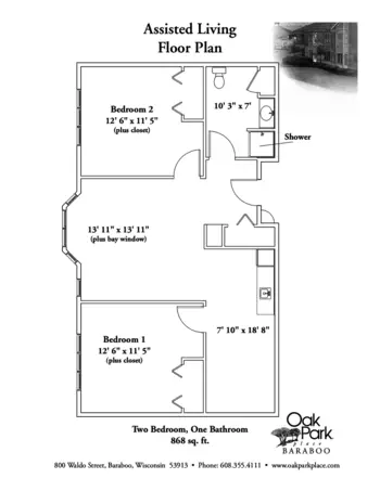 Floorplan of Oak Park Place Baraboo, Assisted Living, Memory Care, Baraboo, WI 4