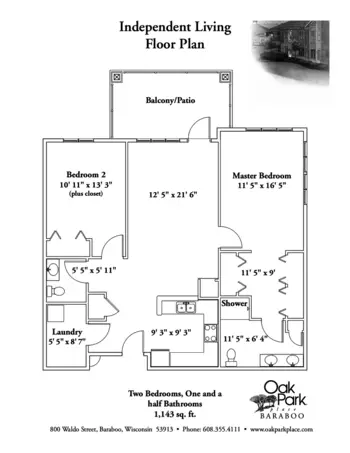 Floorplan of Oak Park Place Baraboo, Assisted Living, Memory Care, Baraboo, WI 5