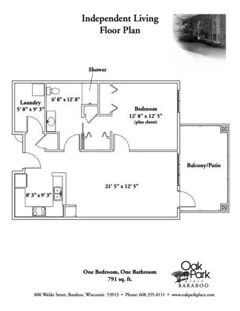 Floorplan of Oak Park Place Baraboo, Assisted Living, Memory Care, Baraboo, WI 6