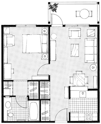 Floorplan of Park View Villas, Assisted Living, Port Angeles, WA 2