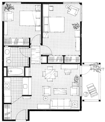 Floorplan of Park View Villas, Assisted Living, Port Angeles, WA 4