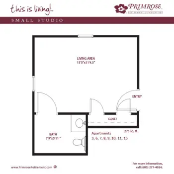 Floorplan of Primrose Place, Assisted Living, Aberdeen, SD 1