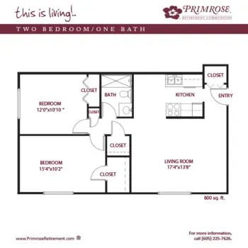Floorplan of Primrose Place, Assisted Living, Aberdeen, SD 5