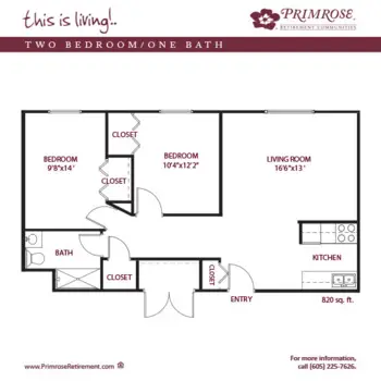 Floorplan of Primrose Place, Assisted Living, Aberdeen, SD 6