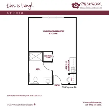 Floorplan of Primrose Place, Assisted Living, Aberdeen, SD 9