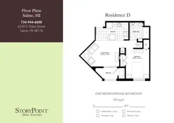 Floorplan of StoryPoint Ann Arbor, Assisted Living, Saline, MI 3