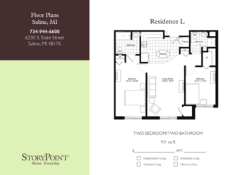 Floorplan of StoryPoint Ann Arbor, Assisted Living, Saline, MI 9