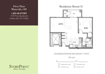 Floorplan of StoryPoint Waterville, Assisted Living, Waterville, OH 10