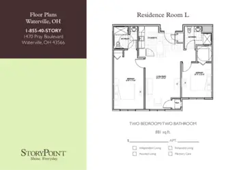 Floorplan of StoryPoint Waterville, Assisted Living, Waterville, OH 3