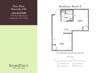 Floorplan of StoryPoint Waterville, Assisted Living, Waterville, OH 5