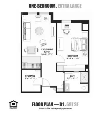 Floorplan of The Heritage at Lyngblomsten, Assisted Living, Saint Paul, MN 1