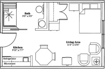 Floorplan of The Wyngate at Barboursville Senior Living Community, Assisted Living, Barboursville, WV 2