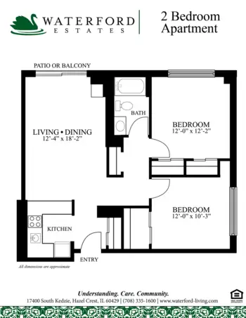 Floorplan of Waterford Estates, Assisted Living, Hazel Crest, IL 2