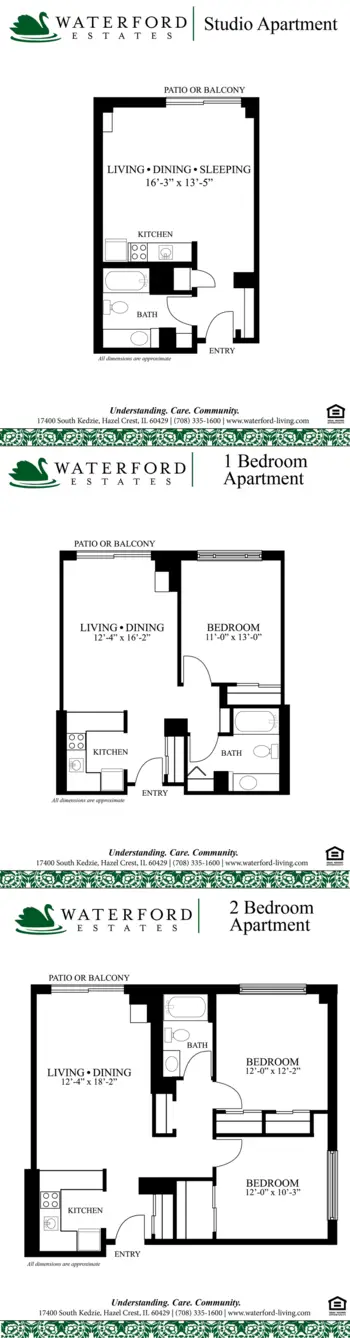 Floorplan of Waterford Estates, Assisted Living, Hazel Crest, IL 3