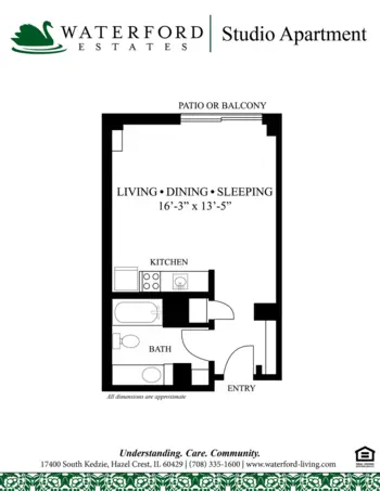Floorplan of Waterford Estates, Assisted Living, Hazel Crest, IL 4