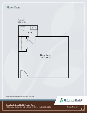Floorplan of Brookdale Brookfield Capitol Drive, Assisted Living, Memory Care, Brookfield, WI 1