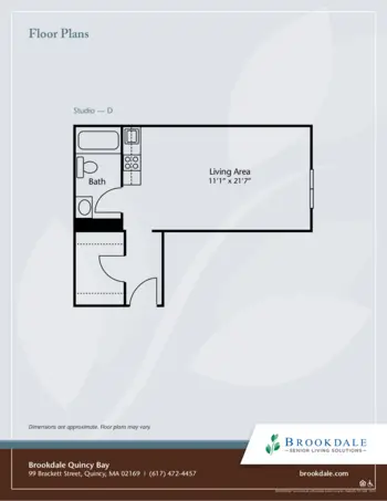 Floorplan of Brookdale Quincy Bay, Assisted Living, Quincy, MA 1