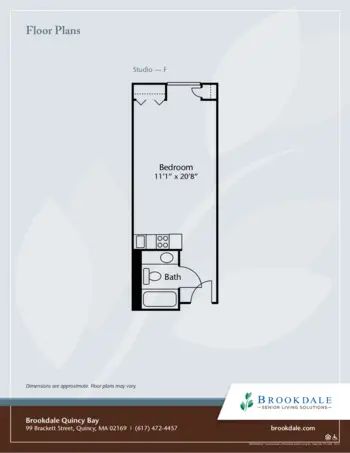 Floorplan of Brookdale Quincy Bay, Assisted Living, Quincy, MA 2