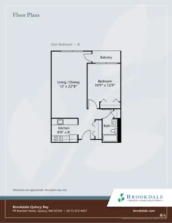 Floorplan of Brookdale Quincy Bay, Assisted Living, Quincy, MA 5