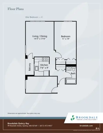 Floorplan of Brookdale Quincy Bay, Assisted Living, Quincy, MA 7